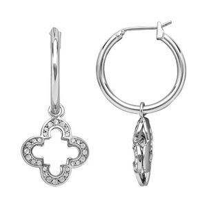 Marie Claire Clover Hoop Earrings with Swarovski